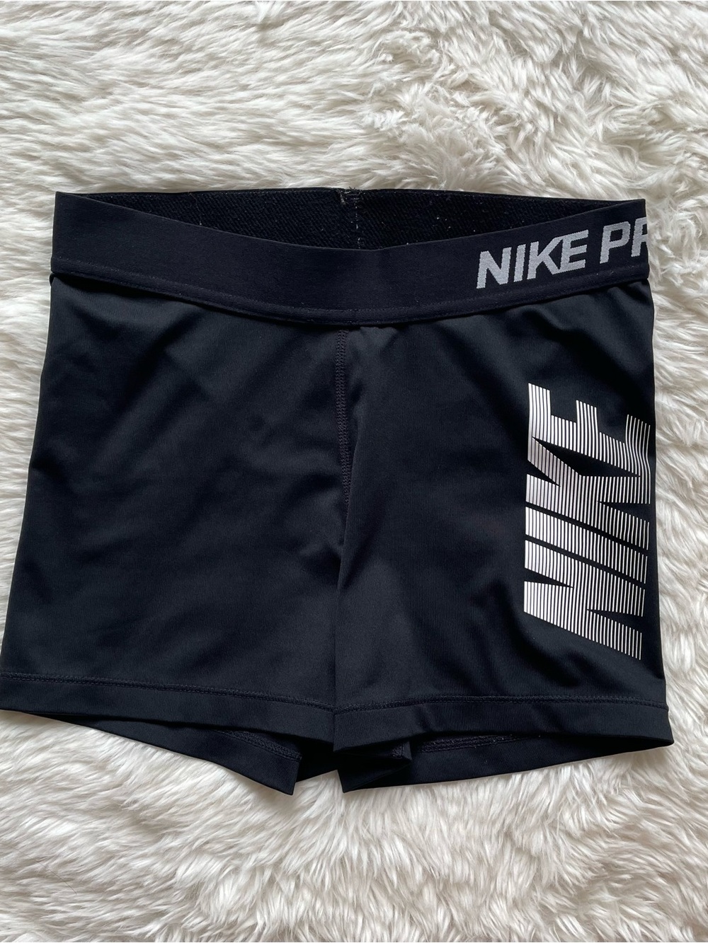 Nike pros black spellout Nike pro shorts women’s S small compression gym biker